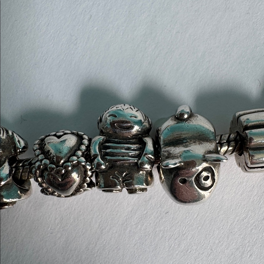 Pandora Silver Charm Bracelet w/charms - Picture 3 of 8